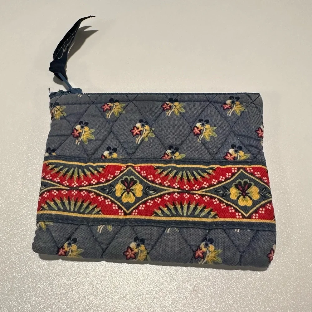 Vintage Vera Bradley Floral Zipper Pouch in Blue